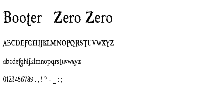Booter - Zero Zero font